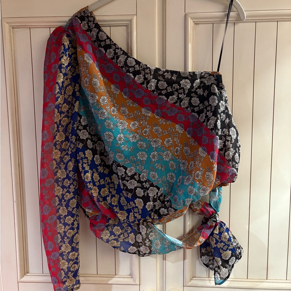 Floral Multicolor One-Shoulder Top